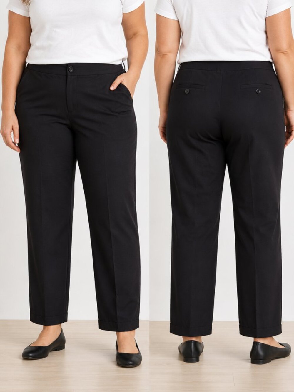 Nine West Women's Black Dress Pants Size 12 Career Office Straight Leg
